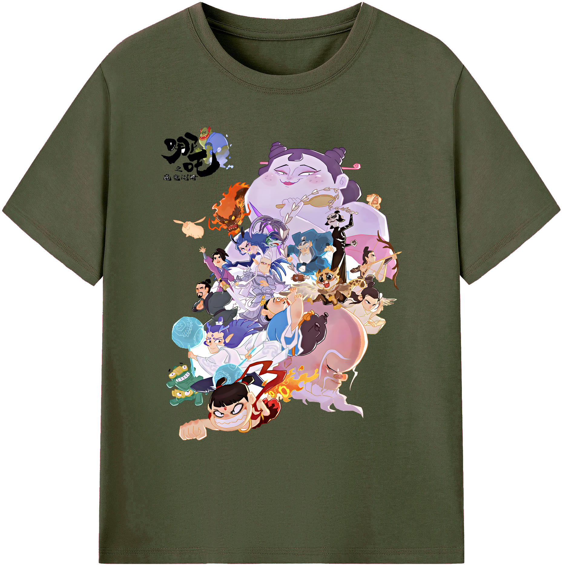 （画像用） Ne Zha 2 ナタ 魔童の大暴れ 綿100％ メンズ半袖Tシャツ｜肌触りやわらか＆通気性